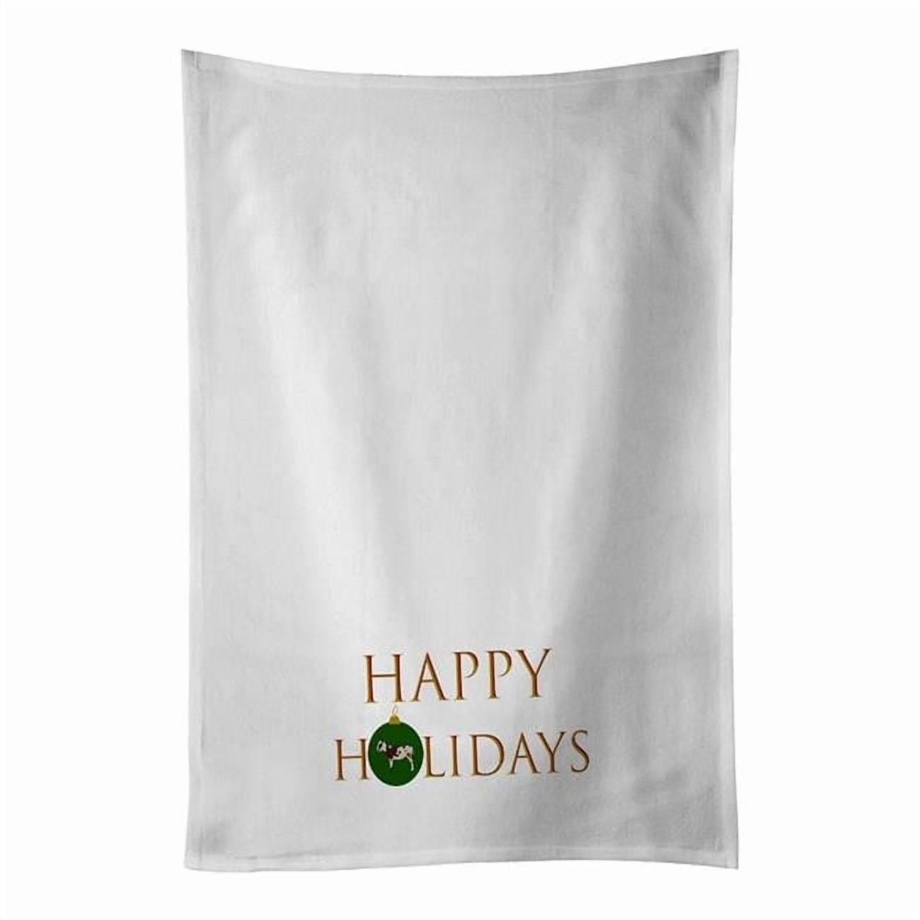 Carolines Treasures CK9405WTKT 28 x 19 in. Unisex Donkeys & Mules-American Spotted Donkey Happy Holidays White Dish Towels Kitchen Towel - Set of 2