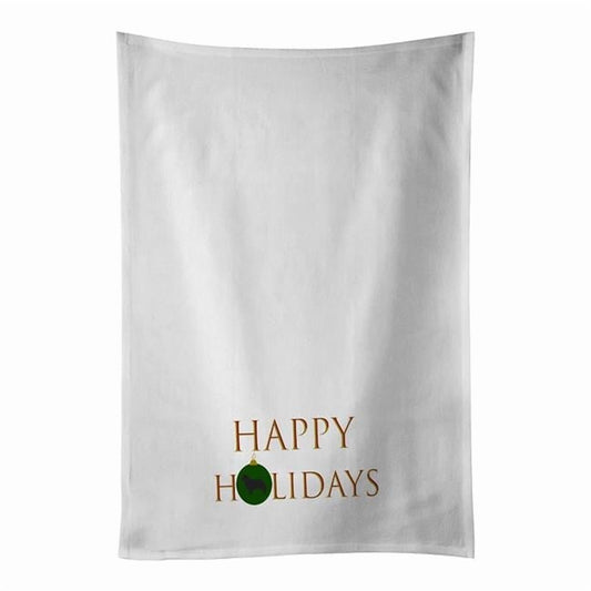 Carolines Treasures CK9783WTKT 28 x 19 in. Unisex Newfoundland Happy Holidays White Dish Towels Kitchen Towel - Set of 2