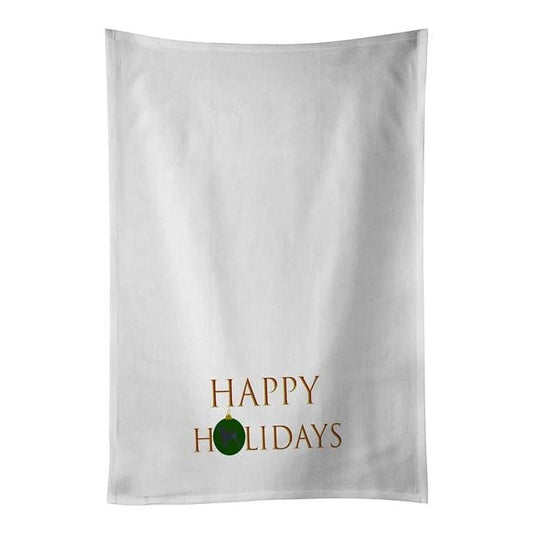 Carolines Treasures CK9787WTKT 28 x 19 in. Unisex Portuguese Water Dog Happy Holidays White Dish Towels Kitchen Towel - Set of 2