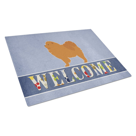Carolines Treasures Chow Chow Welcome Glass Cutting Board Large 12H x 16W multicolor