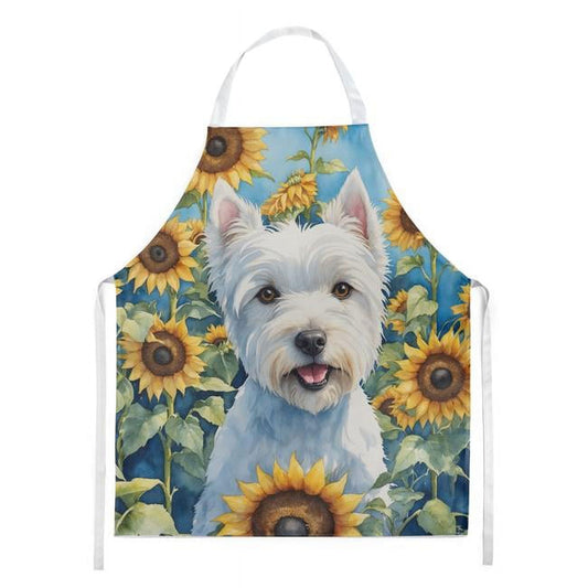 Carolines Treasures DAC6173APRON 30 x 27 in. Westie in Sunflowers Apron