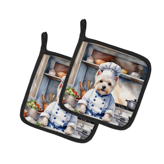 Carolines Treasures DAC6339PTHD 7.5 x 7.5 in. Unisex Westie The Chef Pair of Pot Holder