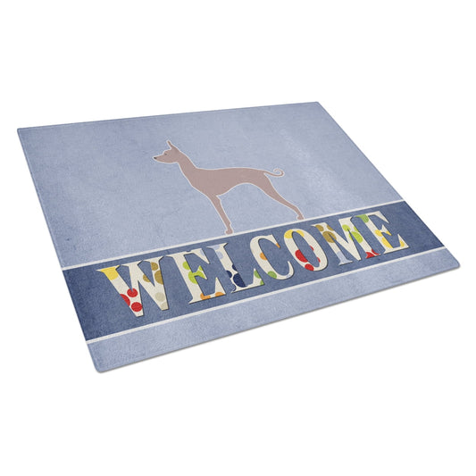 Carolines Treasures Dogo Argentino Welcome Glass Cutting Board Large 12H x 16W multicolor
