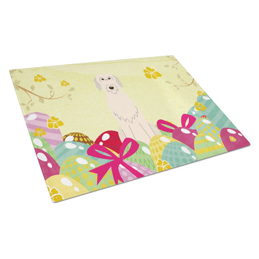 Carolines Treasures Easter Eggs Irish Wolfhound Glass Cutting Board Large 12H x 16W multicolor