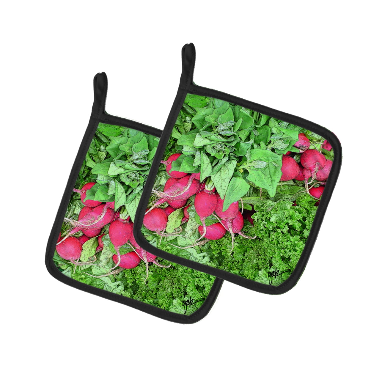 Carolines Treasures GAK1022PTHD Raddish by Gary Kwiatek Pair of Pot Holders, 7.5HX7.5W, multicolor