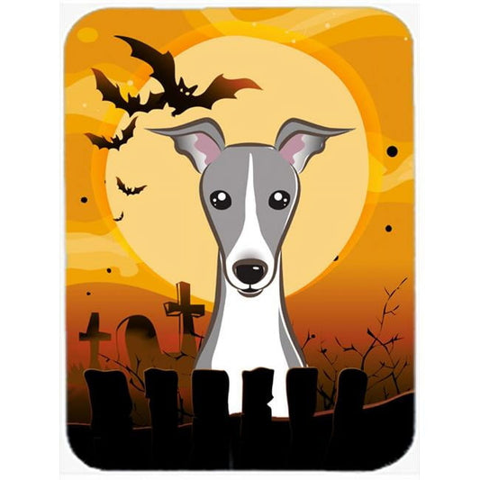 Carolines Treasures Halloween Italian Greyhound Glass Cutting Board Large 12H x 16W multicolor