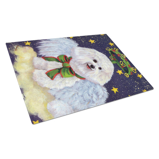 Carolines Treasures PPP3027LCB Bichon Frise Christmas Angel Glass Cutting Board Large, 12H x 16W, multicolor