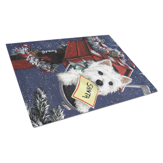 Carolines Treasures PPP3237LCB Westie Zoes Christmas List Glass Cutting Board Large, 12H x 16W, multicolor