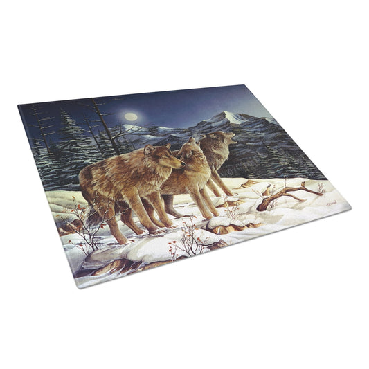 Carolines Treasures PTW2041LCB Wolf Wolves Crying at The Moon Glass Cutting Board Large, 12H x 16W, multicolor
