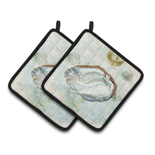 Carolines Treasures SB3031PTHD Pair of Beach Oyster Pot Holders 7.5HX7.5W multicolor