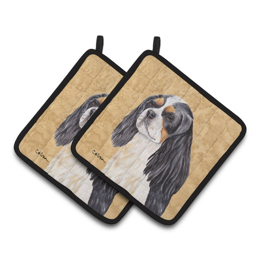 Carolines Treasures SC9120PTHD Cavalier Spaniel Wipe your Paws Pair of Pot Holders, 7.5HX7.5W, multicolor