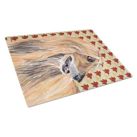 Carolines Treasures SC9504LCB Afghan Hound Fall Leaves Glass Cutting Board Large, 12H x 16W, multicolor