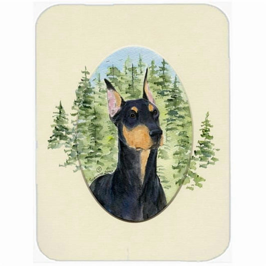 Carolines Treasures SS8067LCB Doberman Glass Cutting Board Large, 12H x 16W, multicolor