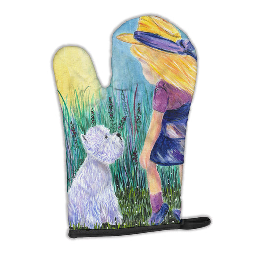 Little Girl with Westie Oven Mitt