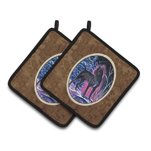 Carolines Treasures SS8410PTHD Starry Night Cane Corso Pair of Pot Holders 7.5HX7.5W multicolor