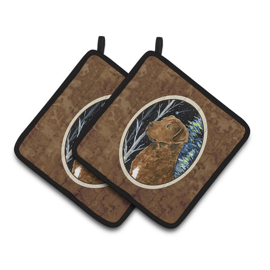 Carolines Treasures SS8411PTHD Starry Night Chesapeake Bay Retriever Pair of Pot Holders, 7.5HX7.5W, multicolor