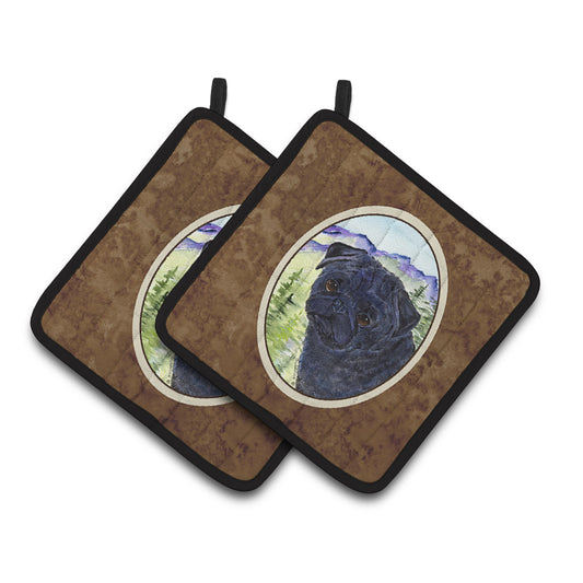 Carolines Treasures SS8420PTHD Pug Pair of Pot Holders, 7.5HX7.5W, multicolor