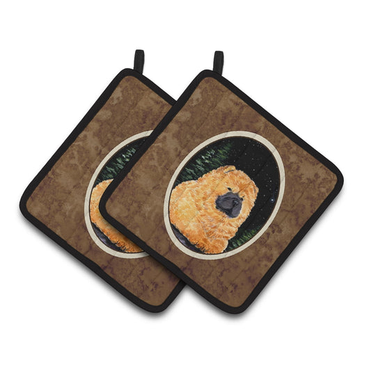 Carolines Treasures SS8489PTHD Starry Night Chow Chow Pair of Pot Holders, 7.5HX7.5W, multicolor