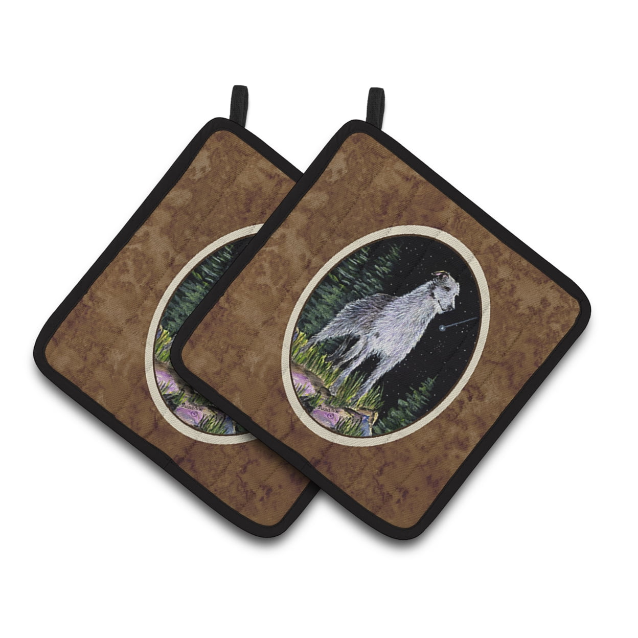 Carolines Treasures SS8493PTHD Starry Night Scottish Deerhound Pair of Pot Holders, 7.5HX7.5W, multicolor