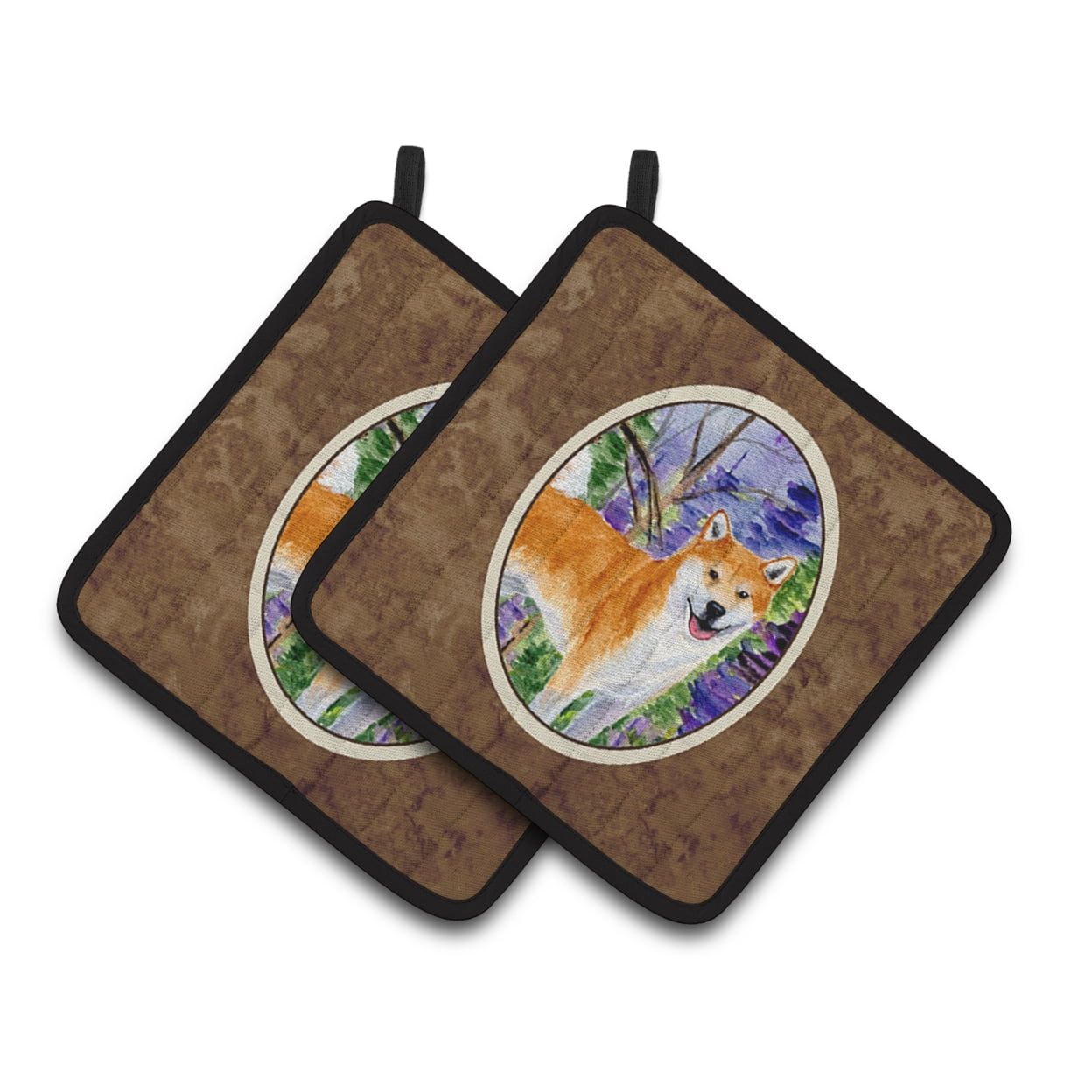 Carolines Treasures SS8629PTHD Shiba Inu Pair of Pot Holders, 7.5HX7.5W, multicolor