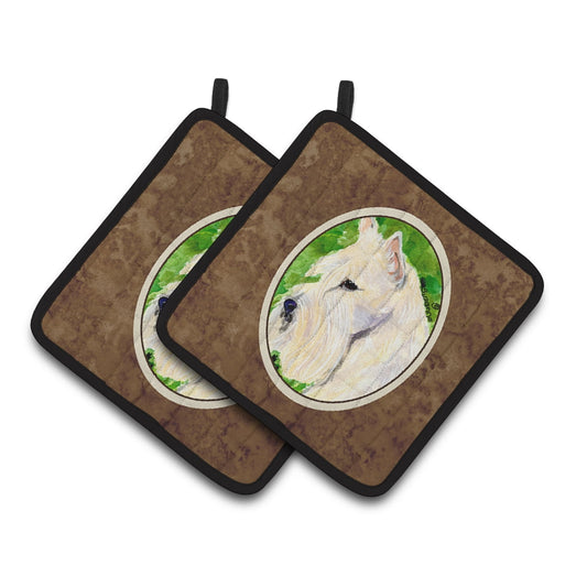 Carolines Treasures SS8791PTHD Scottish Terrier Pair of Pot Holders, 7.5HX7.5W, multicolor