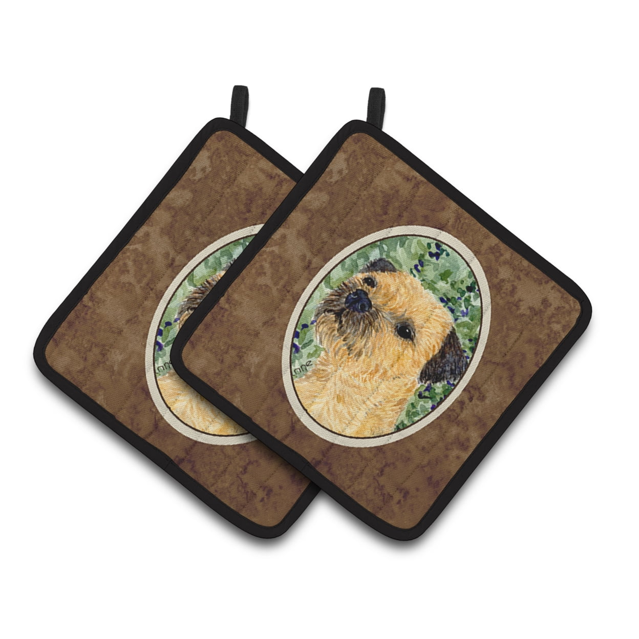 Carolines Treasures SS8801PTHD Border Terrier Pair of Pot Holders, 7.5HX7.5W, multicolor