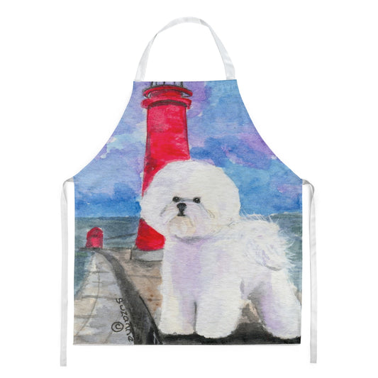 Carolines Treasures SS8891APRON Lighthouse with Bichon Frise Apron Large multicolor