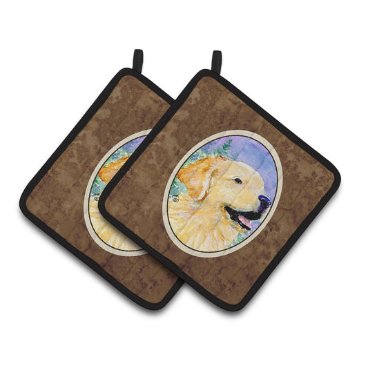 Carolines Treasures SS8904PTHD Golden Retriever Pair of Pot Holders, 7.5HX7.5W, multicolor