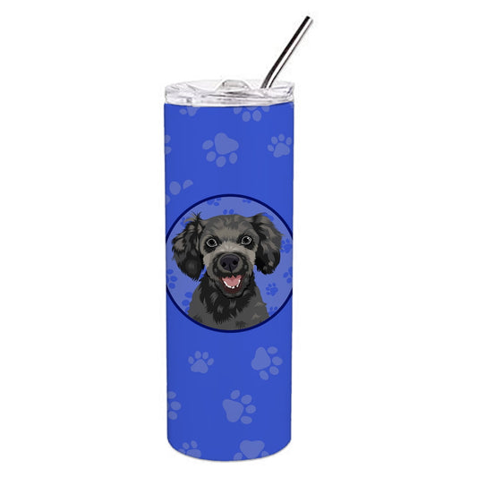 Carolines Treasures WDK1167TBL20 Poodle Toy Grey  Stainless Steel 20 oz Skinny Tumbler Blue 20 oz multicolor