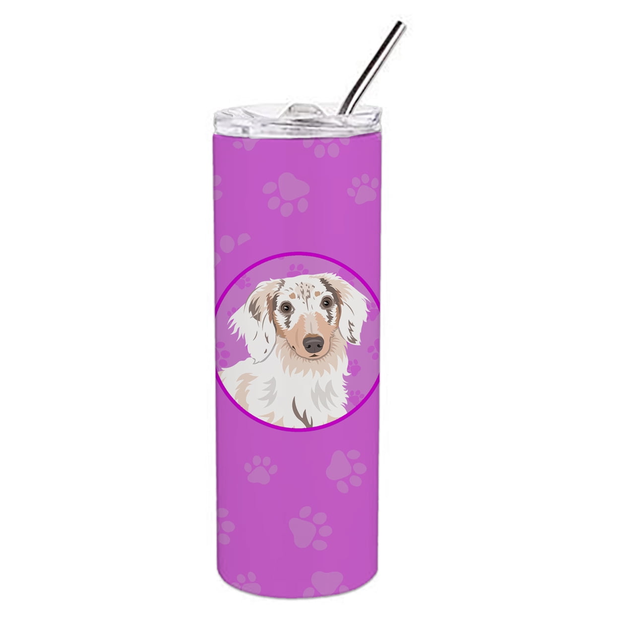 Carolines Treasures WDK1264TBL20 Chihuahua Dapple Design2 Stainless Steel 20 oz Skinny Tumbler Pink 20 oz multicolor