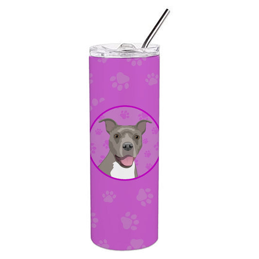 Carolines Treasures WDK1366TBL20 Pit Bull Blue Design1 Stainless Steel 20 oz Skinny Tumbler Pink 20 oz multicolor