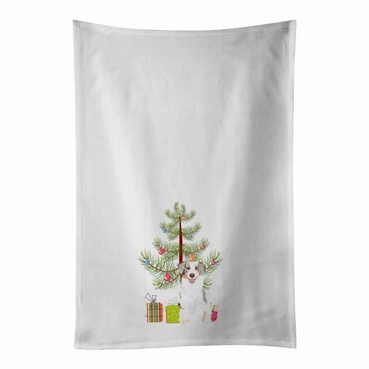 Carolines Treasures WDK2953WTKT 28 x 19 in. Unisex Australian Shepherd Red Merle Tricolor No.1 Christmas White Dish Towels Kitchen Towel - Set of 2