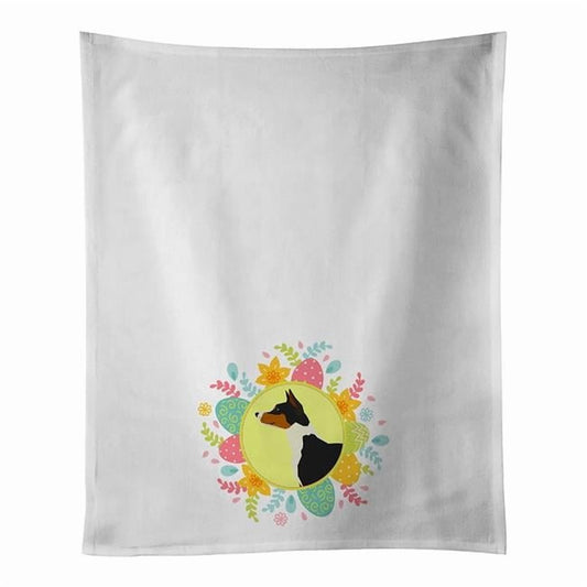Carolines Treasures WDK3197WTKT 28 x 19 in. Unisex Basenji Easter White Dish Towels Kitchen Towel - Set of 2