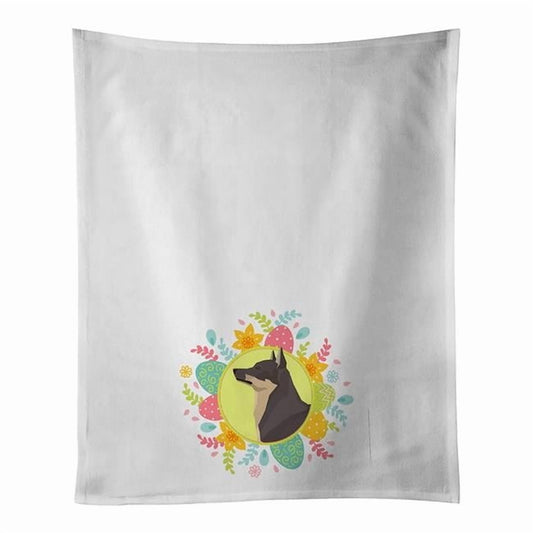 Carolines Treasures WDK3246WTKT 28 x 19 in. Unisex Swedish Vallhund Easter White Dish Towels Kitchen Towel - Set of 2