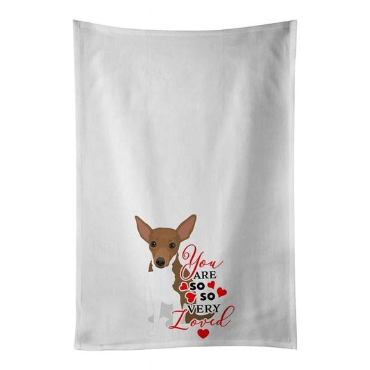 Carolines Treasures WDK3845WTKT 28 x 19 in. Unisex Chihuahua Chocolate & White No.1 So Loved White Dish Towels Kitchen Towel - Set of 2