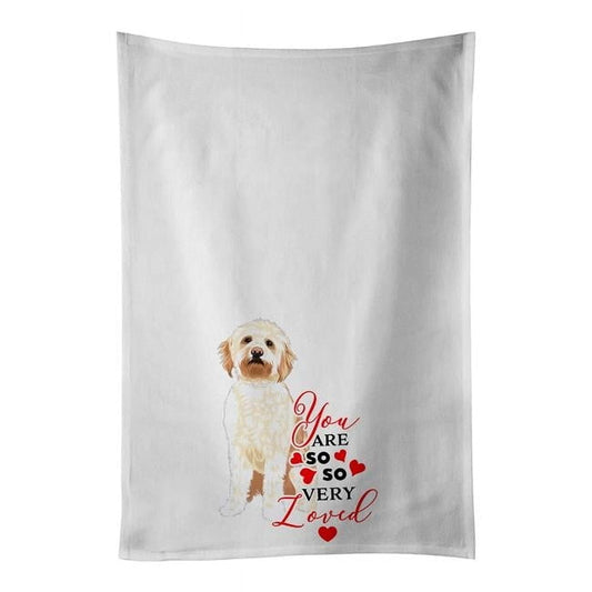 Carolines Treasures WDK3897WTKT 28 x 19 in. Unisex Doodle Red No.2 So Loved White Dish Towels Kitchen Towel - Set of 2