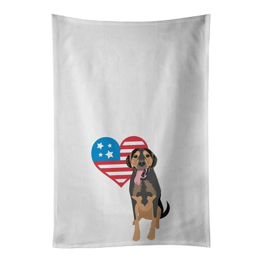 Carolines Treasures WDK4260WTKT 28 x 19 in. Unisex Rottweiler Black & Tan No.4 Patriotic White Dish Towels Kitchen Towel - Set of 2