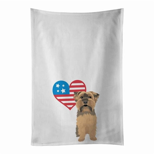 Yorkie Chocolate #1 Patriotic Juego de 2 Toallas de Cocina Blancas de 19 x 28 Pulgadas