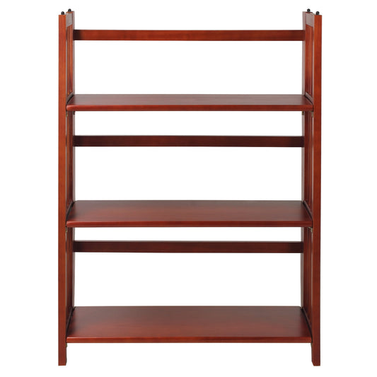 3-Shelf Folding Stackable Bookcase 27.5" Wide - Mahogany