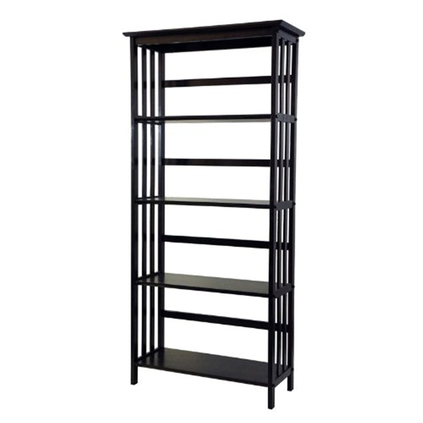 Casual Home Mission Style 5-Shelf  Bookcase-Walnut