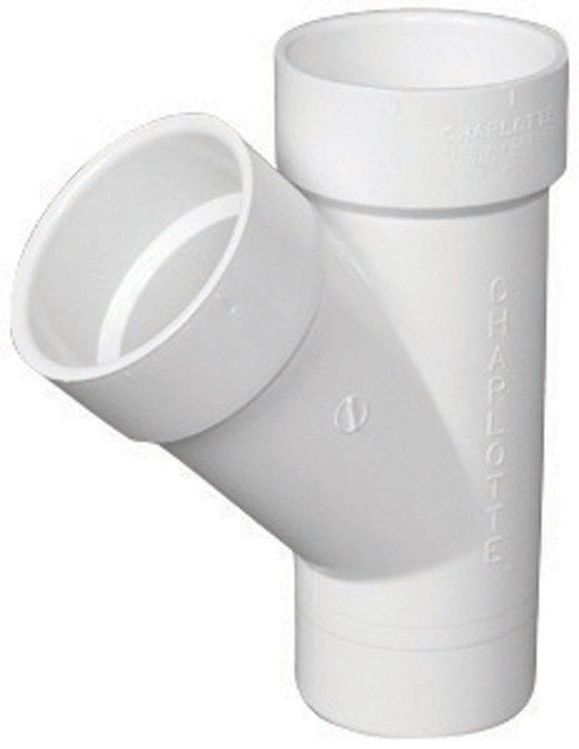 Charlotte Pipe Schedule 40 3 in. Hub x 3 in. Dia. Hub PVC Street Wye