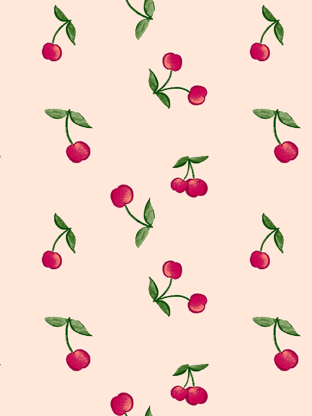 Cherries Removable Vinyl Wallpaper by Barbie - Peach