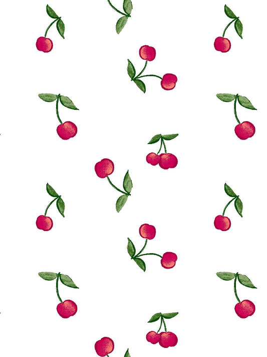 Cherries Removable Vinyl Wallpaper by Barbie - White
