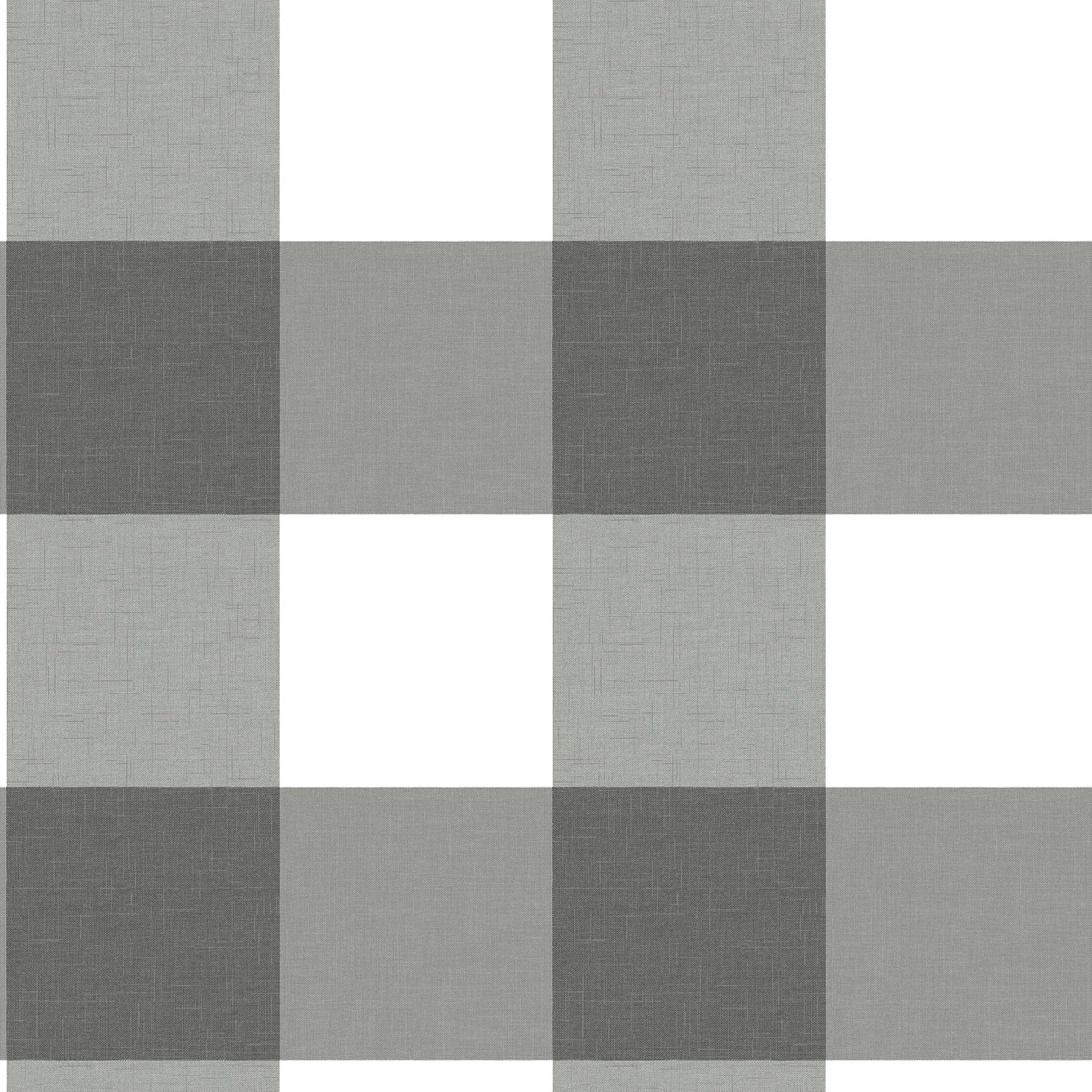 Chesapeake Amos Black Gingham Prepasted Non Woven Blend Wallpaper, 20.5-in by 33-ft, 56.4 sq. ft.