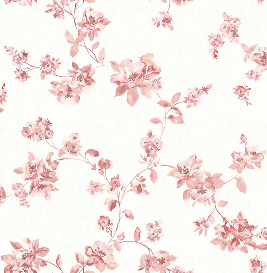 Chesapeake Cyrus Rose Festive Floral Unpasted Non Woven Wallpaper, 20.5-in by 33-ft, 56.4 sq. ft.
