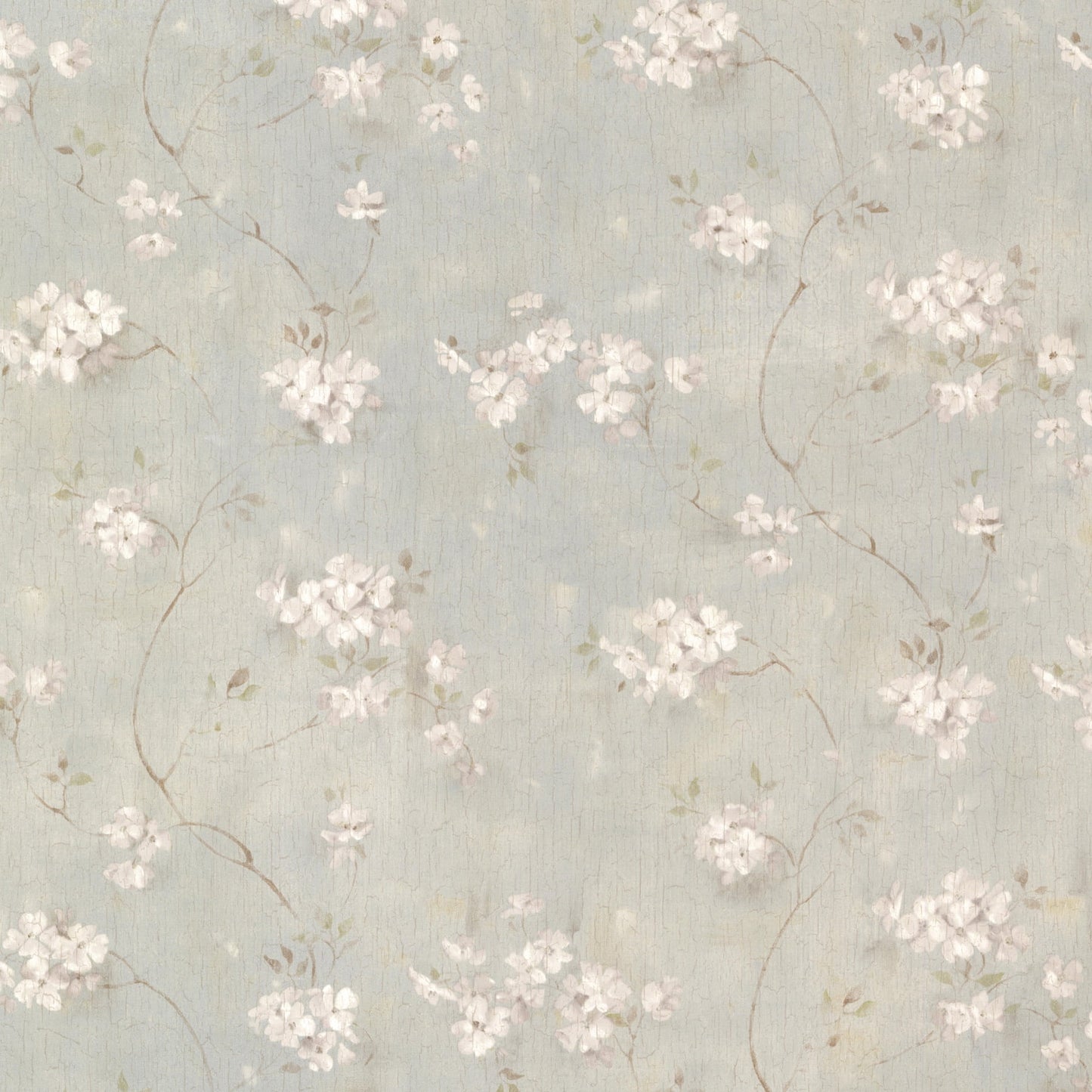 Chesapeake Dixie Aqua Floral Trail Prepasted Non Woven Blend Wallpaper, 20.5-in by 33-ft, 56.4 sq. ft.