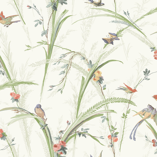 Chesapeake Meadowlark Papel Tapiz de Mezcla No Tejida Prepastado BotÃ¡nico Verde Claro, 20.5 Pulgadas por 33 Pies, 56.4 Pies Cuadrados, 1 Unidad
