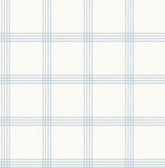 Chesapeake Twain Light Blue Plaid Wallpaper