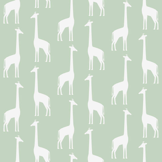 Chesapeake Vivi Sage Giraffe Wallpaper, 20.9-in by 33-ft