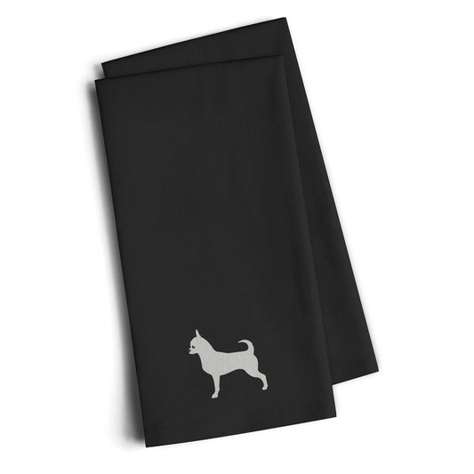 Chihuahua Black Embroidered Towel Set of 2